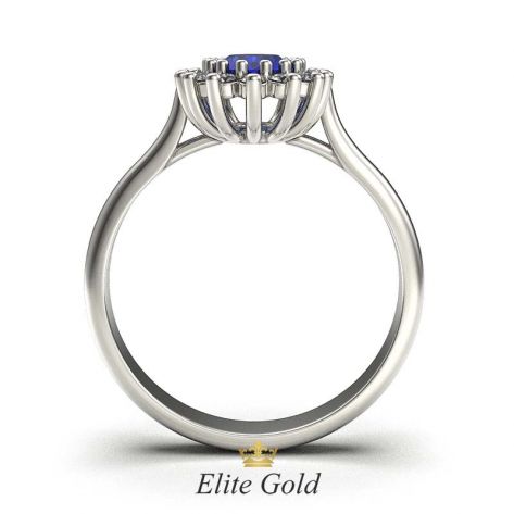 кольцо для помолвки с сапфиром и бриллиантами