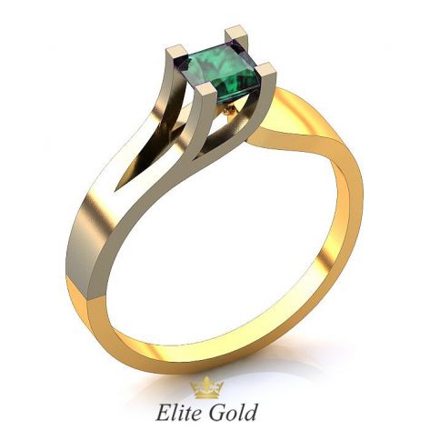 авторское кольцо для помолвки с изумрудом
