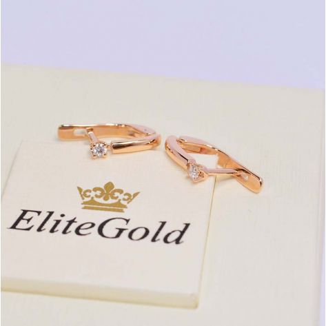 серьги в красном золоте с бриллиантами