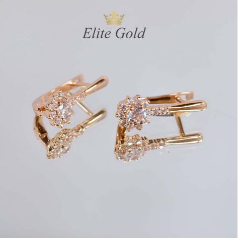 серьги Lenora в красном золоте с белыми камнями