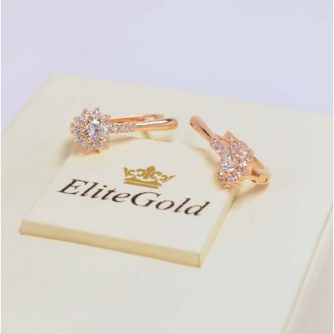 серьги Lenora в красном золоте с белыми камнями