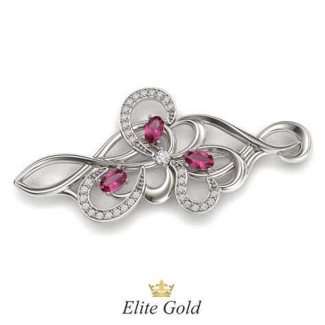 фигурная брошь в белом золоте