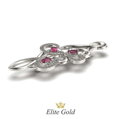 фигурная брошь в белом золоте