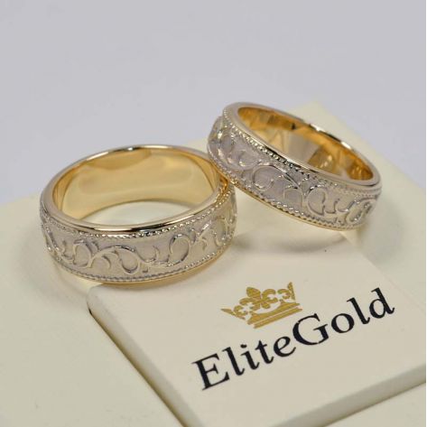 кольца Arden в лимонном и белом золоте