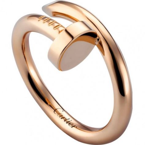 кольцо в стиле картье без камней в красном золоте