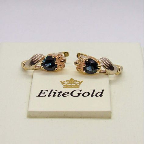 серьги Red Heart с сапфирами