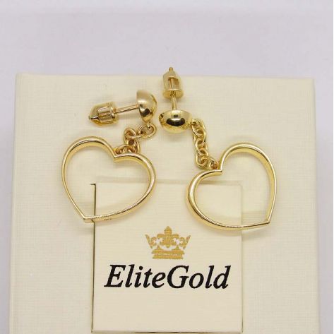 серьги Young Hearts в лимонном золоте