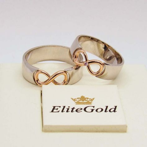 кольца Infinity в белом и красном золоте