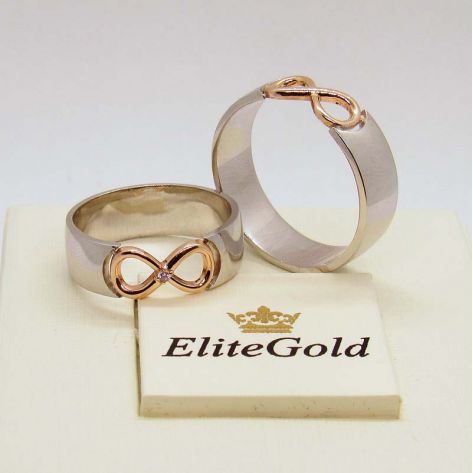 кольца Infinity в белом и красном золоте