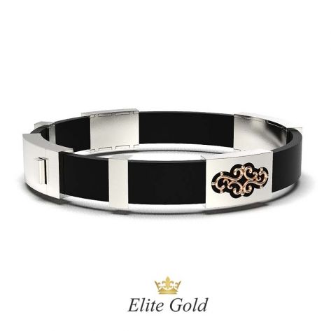 Браслет Eclipse Medium в белом и красном золоте с белыми камнями - вид сбоку