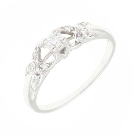 женское кольцо на помолвку с камнями