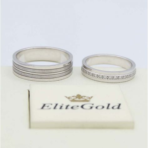 кольца Anemone в белом золоте с матированием