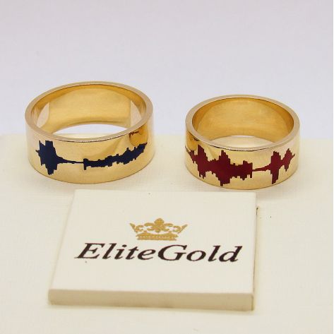 кольца Impulso с красной и темно-синей эмалью