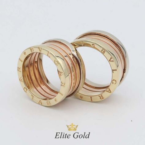 пара колец в стиле Zero в 3 цветах золота