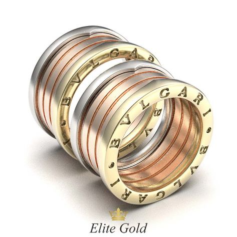 пара колец в стиле Zero в 3 цветах золота