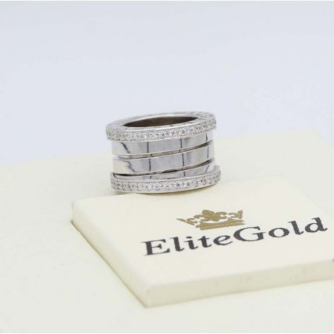 подвеска в стиле булгари с камнями в белом золоте с камнями по краям