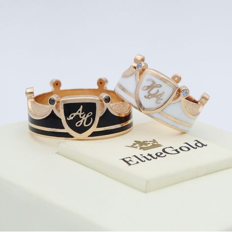 обручальные кольца в виде короны с шириной 10 мм