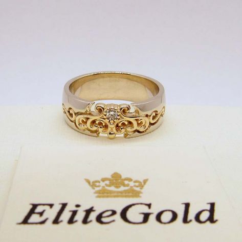 кольцо Ellette в белом и лимонном золоте