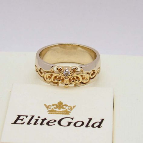 кольцо Ellette в белом и лимонном золоте