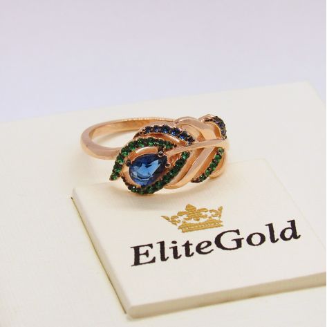 кольцо в виде пера - вид с боку