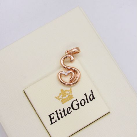 подвеска в виде буквы S с камнями