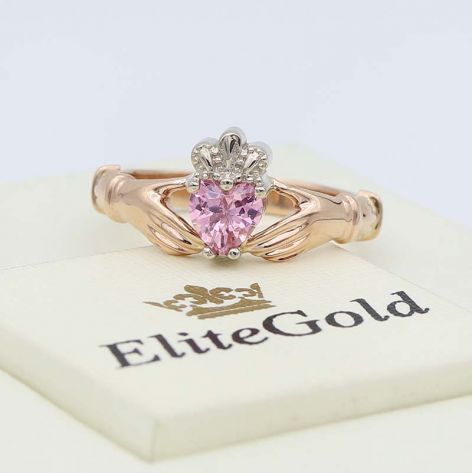 кольцо Red Heart Petite с розовым фианитом