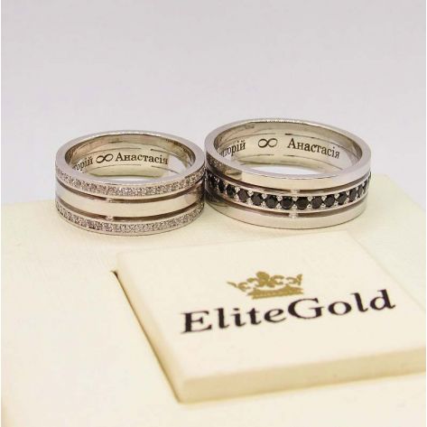 кольца Only Love in Black & White с гравировкой