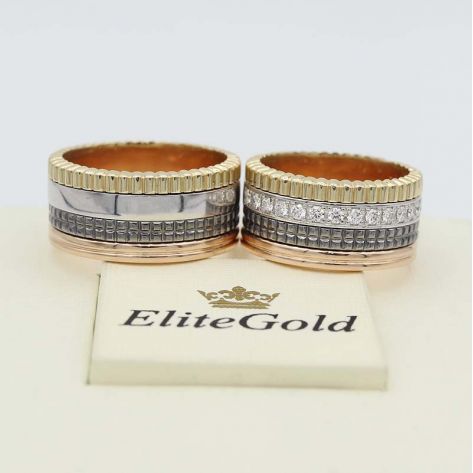 кольца Quatre в 3 цветах золота