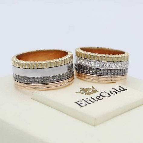 ольца Quatre в 3 цветах золота