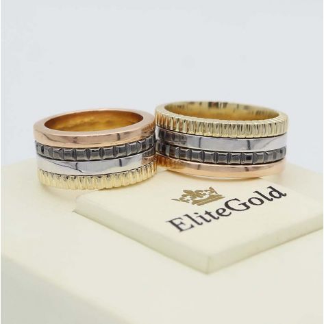 кольца Quatre Xtra в 3 цветах золота