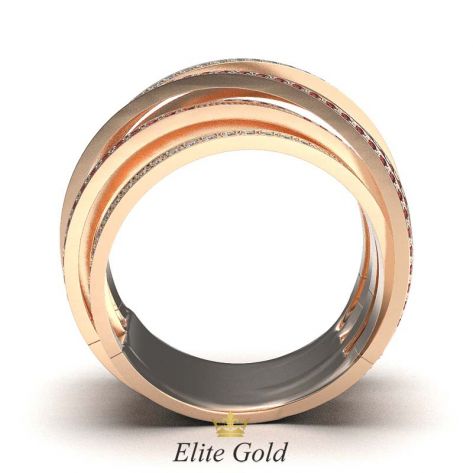 кольцо Caprice в красном золоте - вид  сбоку