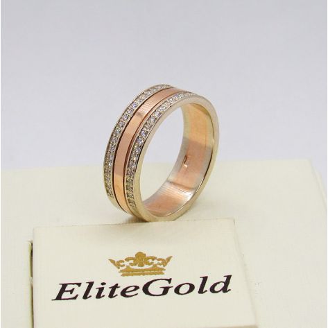 кольцо Only Love в красном золоте с камнями