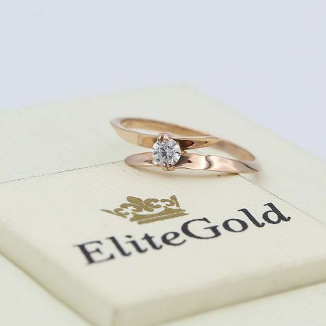 в красном золоте с белым фианитом