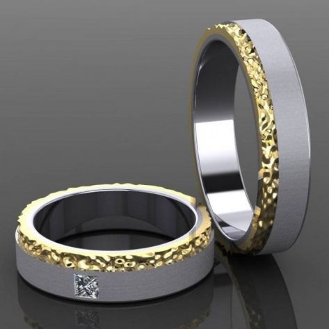 в белом и лимонном золоте с матированием