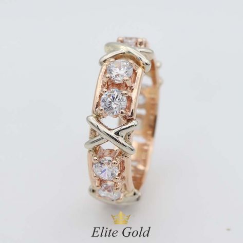 кольцо Clara с перекрещенными линиями