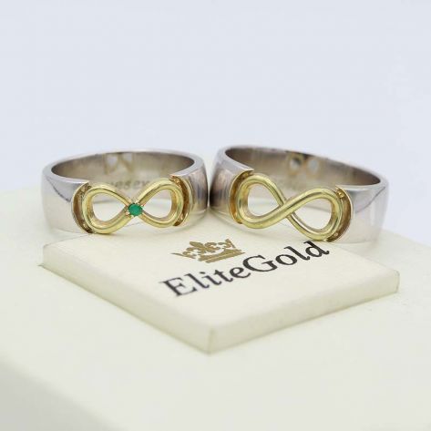 кольца Infinity в белом и красном золоте
