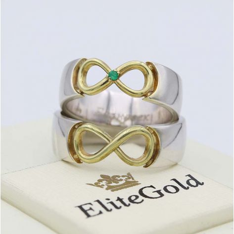 кольца Infinity в белом и красном золоте