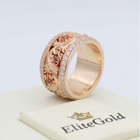 кольцо Astrea с красной эмалью в красном золоте