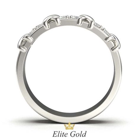 кольцо Caroline в белом золоте - вид сбоку