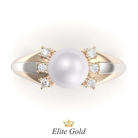 кольцо Catriona в красном и белом золоте, вид сверху