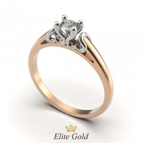 винтажное кольцо Fiona в красном золоте с белым кастом
