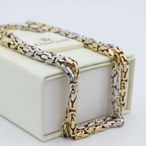 византийская цепь в белом и лимонном золоте 585