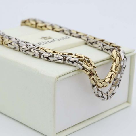 византийская цепь в белом и лимонном золоте 585