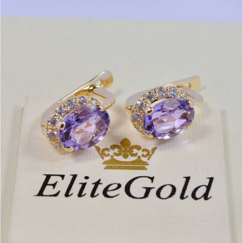 в лимонном золоте с аметистами