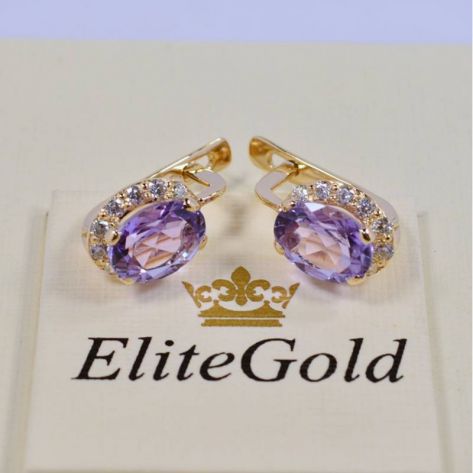 в лимонном золоте с аметистами