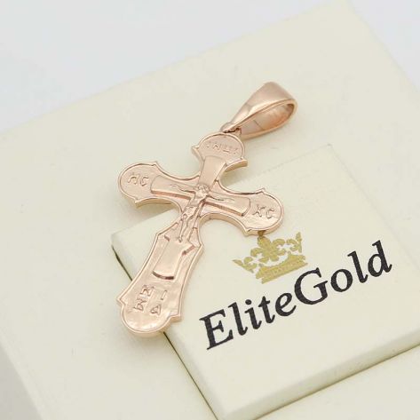 крест в красном золоте без камней