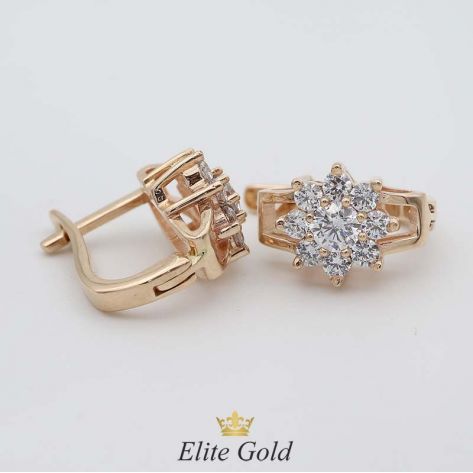 серьги Carina с камнями Swarovski в красном золоте 585