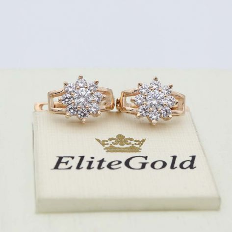 серьги Carina с камнями Swarovski в красном золоте 585