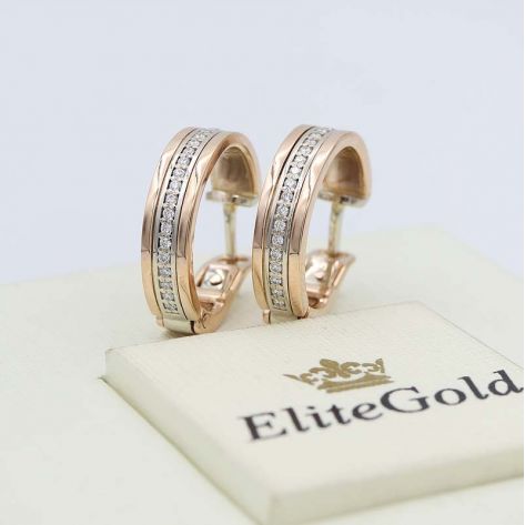 Авторские серьги Only Love в красном и белом золоте