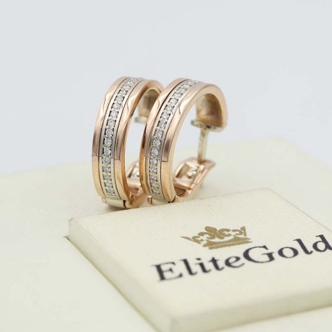 Авторские серьги Only Love в красном и белом золоте